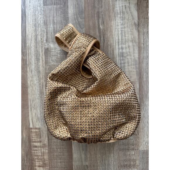 J. Crew Gold Satin and Crystal Santorini Looped Bag - Picture 2 of 5